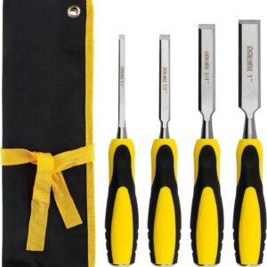 DOWELL Wood Chisel Tool Set 4pc Sturdy Chisel, 1/4 inch,1/2 inch,3/4 inch,1 inch with Carpenter Pencils HY080103 - Image 2