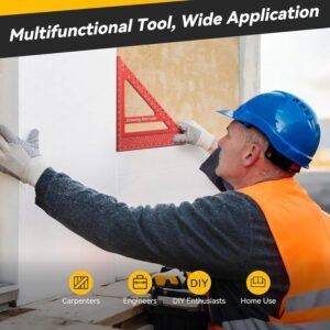 Housolution 8.5Inch 3D 6-in-1 Carpenter Square (1/16" Precision), 0-90° Aluminum Alloy Carpenter Square, Woodworking Protractor Drawing Line, Miter Triangle Ruler High Precision Layout, Red 17 Housolution 8.5Inch 3D 6-in-1 Carpenter Square (1/16" Precision), 0-90° Aluminum Alloy Carpenter Square, Woodworking Protractor Drawing Line, Miter Triangle Ruler High Precision Layout, Red - Image 8