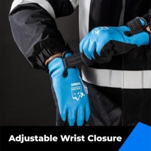 100% Waterproof Gloves for Men and Women, Winter Work Gloves for Cold Weather, Touchsreen, Thermal Insulated Freezer Gloves, With Grip, Blue, Large - Image 7