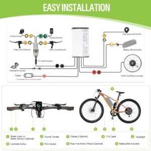 BAFANG Ebike Conversion Kit : G0900 48V750W Rear Hub Motor Kit for 26"/27.5"/700C Bike,Brushless Geared Electric Bike Kit with Digital Display & Pas Sensor for 135-142 mm Dropout Size Mountain Bike 16 BAFANG Ebike Conversion Kit : G0900 48V750W Rear Hub Motor Kit for 26"/27.5"/700C Bike,Brushless Geared Electric Bike Kit with Digital Display & Pas Sensor for 135-142 mm Dropout Size Mountain Bike - Image 7