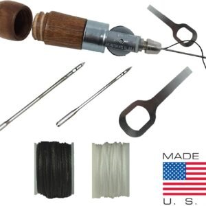 Repair Stitch Tool | Sewing Awl for Bounce Houses, Inflatables, Leather, Thick Fabric, Shoes, Bags, Belt, Upholstery Repair Kit & Crafts Leather, Tarp Stitching – Made in USA. Professional Heavy Duty - Image 7