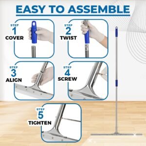 MHM AquaSlide PushPro – 28-Inch Heavy Duty Squeegee for Concrete Floors & Wet Surfaces | Industrial Rubber Blade Water Removal Tool for Garages, Warehouses, Driveways & Commerical Use - Image 9