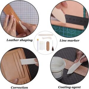 11 Pieces Bookbinding Kit Starter Tools Set Bone Folder Paper Creaser, Waxed Thread, Awl, Large-Eye Needles for DIY Bookbinding Crafts and Sewing Supplies - Image 8