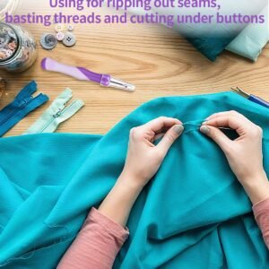 Needle and Thread Seam Ripper, Rippers for Sewing and Thread,Remover Stitch Tool for Hand Sewing, Knitting, Cross Stitching, Embroidery and Thread Removal (Purple) - Image 7