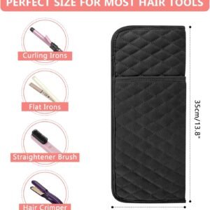Heat Resistant Hair Tools Organizer Bag Portable Travel Storage Cover Pouch for Hair Straighteners, Curling Irons, Flat Irons and Hot Styling Tools(13.8" x 5.5") - Image 6