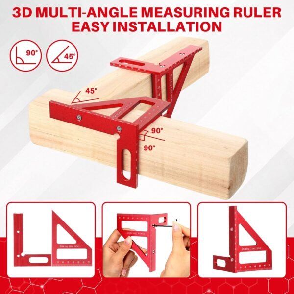 32 Pack Woodworking Ruler Precision Metal Slide Rule 3D Multi-Angle Measuring Ruler Miter Triangle Rule and Mechanical Carpenter Pencils with Sharpener for Carpenters Craftsmen Builders 5 719UHlOHJeL. SL1500