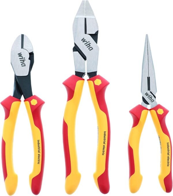 Wiha 32968 3 Piece Insulated Industrial Grip Pliers and Cutters Set, Red 2 719fAIP62mL. AC SL1500
