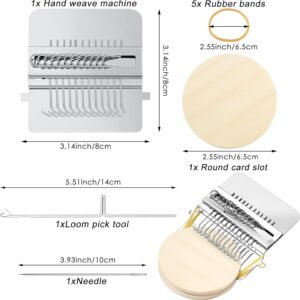 HUSSAIN Small Loom-Speedweve Type Weave Tool DIY Small Textile Machine Wooden Convenient Darning Machine Loom Metal DIY Textile Tools for Mending Clothes Quickly Easily - Image 3