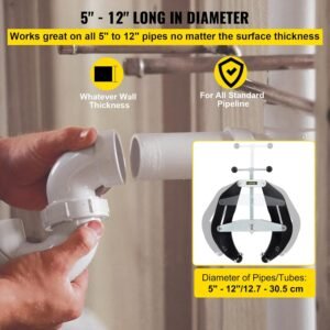 VEVOR Pipe Clamp, 5 to 12 in, High Strength Ultra Clamp with Quick Acting Screws, Steel Pipe Alignment Tool with Lightweight Design, Black - Image 4