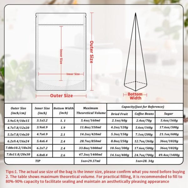 100 PCS Resealable Bags, Stand Up Kraft Bags with Window Clear Front Pouches, Zipper Lock Food Storage Bags 4.7×7.8 Inch Reusable Sealable Bags for Packaging 5 71BFtoWT 5L. AC SL1500