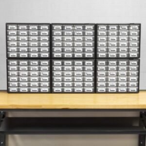 Akro-Mils 24-Drawer Plastic Drawer Storage Cabinet for Garage Organization, Bead Organizer, Building Bricks Storage, Teacher Toolbox, Makeup Organizer, 20" W x 6" D x 16" H, 10724 Black - Image 10