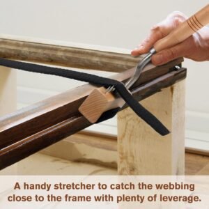 Cinnvoice Gooseneck Webbing Stretcher Upholstery Tool Gooseneck Webbing Stretcher Stretching Tool Handy to Catch The Close to Frame with Plenty of Leverage 14 Cinnvoice Gooseneck Webbing Stretcher Upholstery Tool Gooseneck Webbing Stretcher Stretching Tool Handy to Catch The Close to Frame with Plenty of Leverage - Image 6