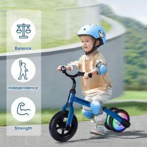 YGJT 3 in 1 Lighting Tricycle for Toddlers Age 2-5 Years Old, Folding Kids Balance Bike with Adjustable Seat and Removable Pedal, Toddler Bike Ride-on Toys for Infant, Gifts for Baby Boys Girls(Blue) 12 YGJT 3 in 1 Lighting Tricycle for Toddlers Age 2-5 Years Old, Folding Kids Balance Bike with Adjustable Seat and Removable Pedal, Toddler Bike Ride-on Toys for Infant, Gifts for Baby Boys Girls(Blue) - Image 4
