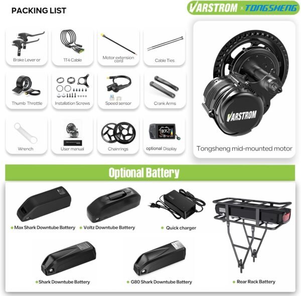 TSDZ2B 48V500W Mid Drive Kit ,Upgraded 720W Peak Power Torque Sensored Mid Drive Ebike Conversion Kit,Electric Bike Kit with Digital Display for 68-73MM Bottom Bracket Mountain Bike,Citybike,Tricycle 8 71DjRc+6O8L. AC SL1500