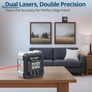 USB Rechargeable Digital Angle Finder with Laser – 4-Side Magnetic Inclinometer,0.05° Resolution,IP54 Digital Level with Backlit Display,Protractor Gauge Tool for Woodworking,Construction DIY - Image 3