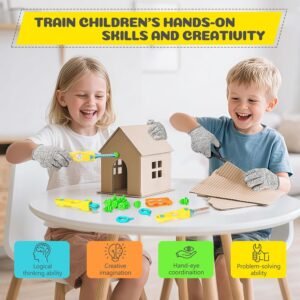 Cardboard Cutter Tools for Kids, Cardboard Construction Kit for Age 5 6 7 8+, Creative STEM Educational Toys for Family, Team Activities, Classroom Learning, Birthday for Boy Girl - Image 4