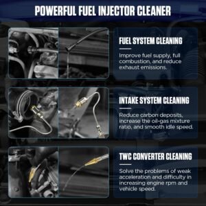 C100 Fuel Injector Cleaner Kit,Non-dismantle Fuel Injector Cleaner Machine,1000ML 150PSI Fuel Injection Systems Cleaning Tools with Various Adapters and Packing Box for Gasoline Injectors - Image 4