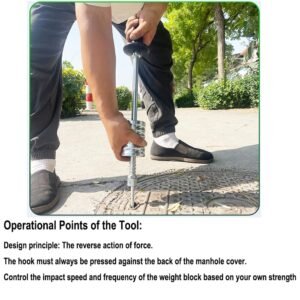 Manhole Cover Lifting Tool, 31-Inch Reverse Hammer,Manhole Cover Lifter, High Carbon Steel Manhole Cover Opener for Home & Industrial Use.（Functionality Patent has Been Applied for） - Image 4
