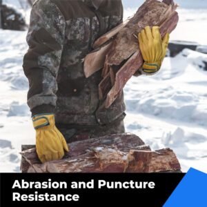 toolant Winter Leather Work Gloves, Warm 3M Thinsulate Lining for Cold Weather Work, Thermal Insulated Gloves - Image 5