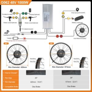 BAFANG 48V 1000W Fat Tire EBike Conversion Kit - Dominate Winter Terrain with High-Torque Rear Hub Motor for 20"/26" Wheels in Deep Snow, Includes Display & Battery（Optional） - Image 7