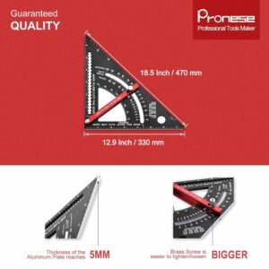 Adjustable Roofing Square - 12-Inch Aluminum Alloy Rafter Square Set, Precision Carpenter Pencils Woodworking Tool Set - Image 4