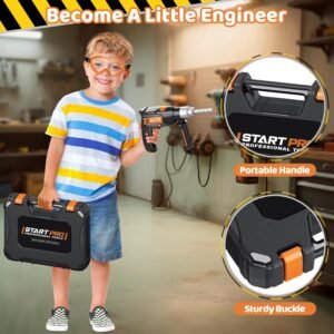 OCHIDO Kids Tool Set with Tool Box & Electronic Toy Drill, 41PCS Toddler Tool Set Kids Construction Toys for Ages 3,4,5,6,7,8, Kid Tools Boy Toys for Boys Christmas Birthday Gifts - Image 6