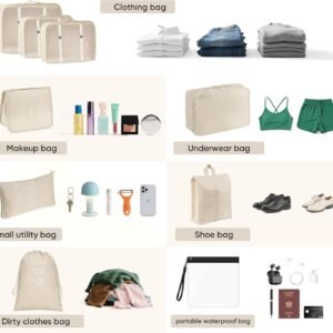 Compression Packing Cubes for Travel 9 Set, Expandable Large Luggage Packing Organizers Suitcase Organizer Cubes with Liquids Bags & Hanging Toiletry Bag, Travel Accessories Luggage Carry On Suitcase - Image 5