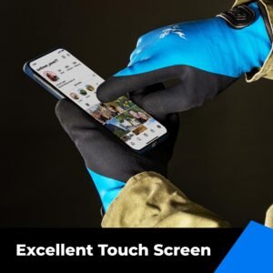 100% Waterproof Gloves for Men and Women, Winter Work Gloves for Cold Weather, Touchsreen, Thermal Insulated Freezer Gloves, With Grip, Blue, Large - Image 6