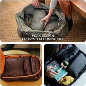 Peak Design Packing Cube, Charcoal, Weatherproof Luggage Cube with Dual Compartment Organization, Expansion and Compression, Zipper Opening, Travel Organizer for Men and Women, Size M - Image 4