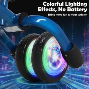YGJT 3 in 1 Lighting Tricycle for Toddlers Age 2-5 Years Old, Folding Kids Balance Bike with Adjustable Seat and Removable Pedal, Toddler Bike Ride-on Toys for Infant, Gifts for Baby Boys Girls(Blue) 11 YGJT 3 in 1 Lighting Tricycle for Toddlers Age 2-5 Years Old, Folding Kids Balance Bike with Adjustable Seat and Removable Pedal, Toddler Bike Ride-on Toys for Infant, Gifts for Baby Boys Girls(Blue) - Image 3