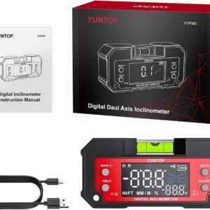 Digital Angle Finder Tool Dual Axis X-axis of 4×90° and Y-axis of ±60° Powerful Magnetic Base Level Box Type-C Rechargeable Digital Inclinometer with LED Display for Woodworking Table Saw - Image 8