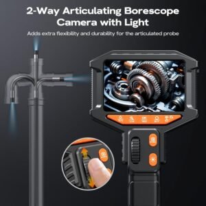 Two-Way Articulating Borescope Camera with Light: Industrial Endoscope Inspection Snake Camera - Flexible Bore Scope Cam with 0.33in Articulated Probe for Mechanic Automotive Engine Wall - 5.5FT - Image 3
