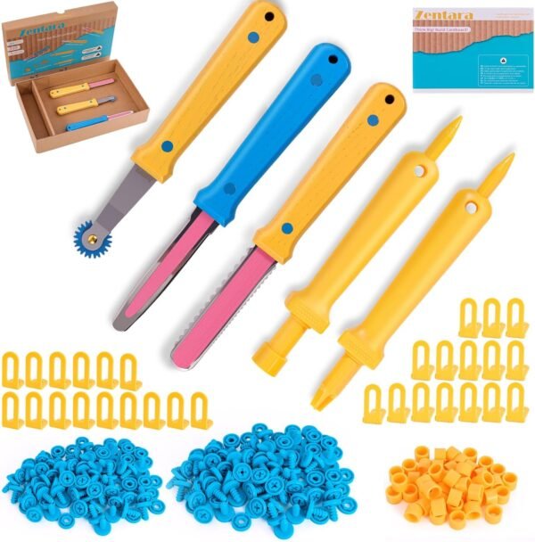 Zentara Cardboard Construction Toolbox Set with Wood Handle – 401PCS Complete Building Kit with Safe Cardboard Cutters for DIY Craft Item | STEM and STEAM Educational Toys for Boys and Girls Age 5+ 2 71Kmqbd+aqL. AC SL1500