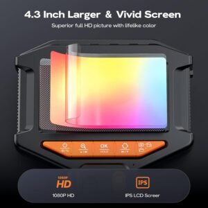 Two-Way Articulating Borescope Camera with Light: Industrial Endoscope Inspection Snake Camera - Flexible Bore Scope Cam with 0.33in Articulated Probe for Mechanic Automotive Engine Wall - 5.5FT - Image 6