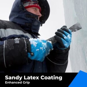 100% Waterproof Gloves for Men and Women, Winter Work Gloves for Cold Weather, Touchsreen, Thermal Insulated Freezer Gloves, With Grip, Blue, Large - Image 5