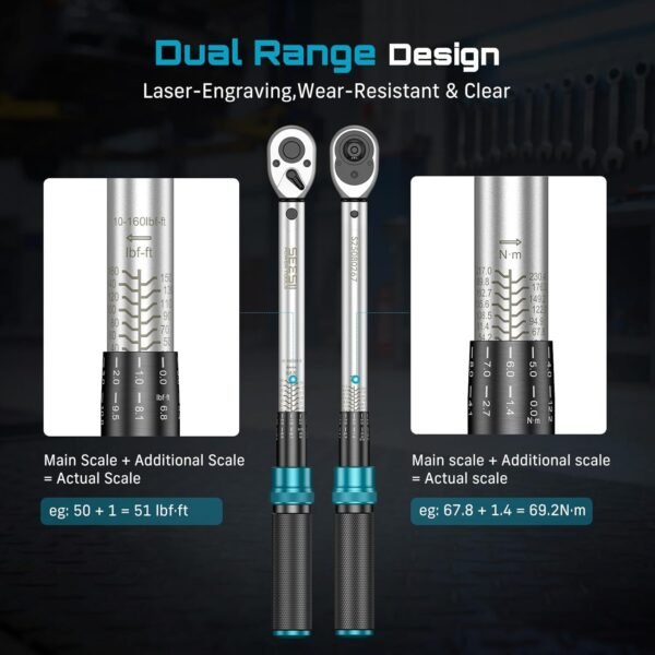 Seesii Digital Torque Wrench 1/2" Drive (217 N·m) 4 71LeD8aClVL. AC SL1500