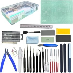 Gundam Model Tool Kit, 64pcs Hobby Modeler Basic Tool Set for Minature Bandai Models, Cars, Airplanes, Buildings, Gundam, Robots Repairing Fixing - Image 2