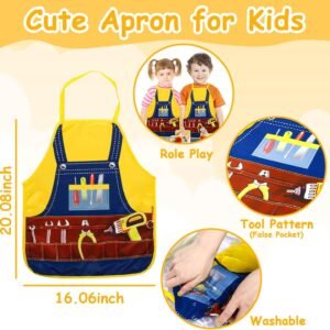TONZE Kids Tool Set with Apron, Wooden Toddler Tool Bench Box Montessori Toys for 2 3 4 Year Old Boys Girls, 39 PCS Educational Construction Toys Pretend Play Toddler Toys 3 4 5 Year Old Birthday Gift 12 TONZE Kids Tool Set with Apron, Wooden Toddler Tool Bench Box Montessori Toys for 2 3 4 Year Old Boys Girls, 39 PCS Educational Construction Toys Pretend Play Toddler Toys 3 4 5 Year Old Birthday Gift - Image 3