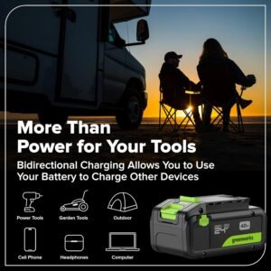 GREENWORKS 24V (5-TOOL) Combo (Drill + Impact Driver + Circular Saw + Multi-Tool + Flashlight), 4.0Ah + 2.0Ah (24,000mAh Power Bank) Batteries, (2) Cables, 65W Rapid Charger - Image 6