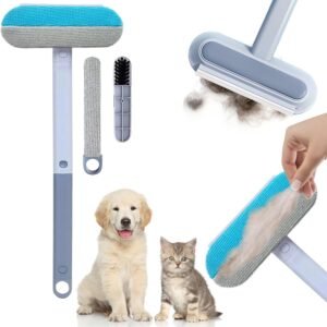 4 in 1 Multifunctional Reusable Pet Hair Remover Brush,Dog & Cat Hair Remover Tool for Couch,Bedding & Carpet,Washable Fur Remover with Dual-Sided Cleaning Brush - Image 2
