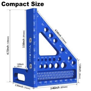 Aluminum Carpenter Square with 3D Multi-Angle Layout Measuring Ruler - Upgraded Pin Pivot Design for Secure Storage, Woodworking Squares Compact Woodworking Tool(Metric) 13 Aluminum Carpenter Square with 3D Multi-Angle Layout Measuring Ruler - Upgraded Pin Pivot Design for Secure Storage, Woodworking Squares Compact Woodworking Tool(Metric) - Image 3