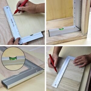 FEIRONG 3-in-1 Carpenter Square Tools,7" Triangle Square 10" L Shaped Ruler and Carpenter Pencil,Framing Square for Furniture and Cabinet Making - Image 7