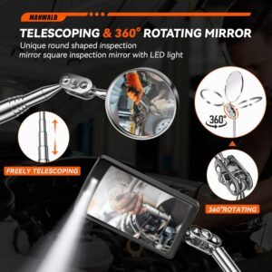 Telescoping Magnetic Pickup Tool Set with Portable Bag, Extendable Flashlight with 360° Inspection Mirror, Christmas Stocking Stuffers for Men Adults, Gifts for Men Mechanics, and Handymen, Blue - Image 4