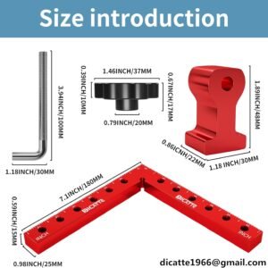 90 Degree Positioning Square Right Angle Clamp 7.1" x 7.1" Aluminum Alloy Woodworking Carpenter Tool,4 Pcs Right Angle Clamps With 8 Clamps,For Picture Frame Box Cabinets Drawers 12 90 Degree Positioning Square Right Angle Clamp 7.1" x 7.1" Aluminum Alloy Woodworking Carpenter Tool,4 Pcs Right Angle Clamps With 8 Clamps,For Picture Frame Box Cabinets Drawers - Image 4