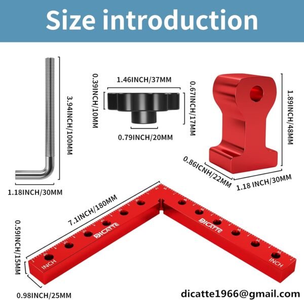 90 Degree Positioning Square Right Angle Clamp 7.1" x 7.1" Aluminum Alloy Woodworking Carpenter Tool,4 Pcs Right Angle Clamps With 8 Clamps,For Picture Frame Box Cabinets Drawers 4 71Q8FUZLIsS. AC SL1500
