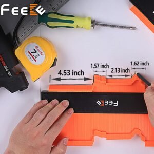 Contour Gauge (12 Inch) with Lock Profile Tool, Christmas Gifts for Men Dad Husband Him Super Contour Duplicator Men Gifts Woodworking Tools Carpenter Tools Construction Outline Angle Measuring Tool - Image 7