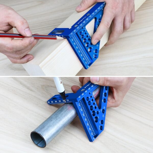 Aluminum Carpenter Square with 3D Multi-Angle Layout Measuring Ruler - Upgraded Pin Pivot Design for Secure Storage, Woodworking Squares Compact Woodworking Tool(Metric) 8 71Qe+VR7jWL. SL1500