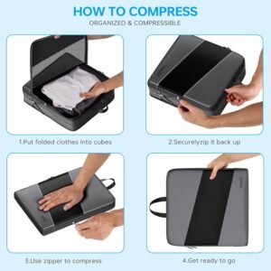 KISSSEA 6-Piece Compression Travel Storage Bags Set, Space-Saving Organizer with Breathable Mesh, Versatile Packing Pouches - Image 3