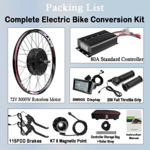 72V 5000W Electric Bike Conversion Kit 150Mm Dropout Rear Wheel 24-29 Inch MTX39 5KW Mountain Bike Kit W/80A 3-Mode Controller,PAS,Twist Throttle,Display,Speed 100Km/H 16 72V 5000W Electric Bike Conversion Kit 150Mm Dropout Rear Wheel 24-29 Inch MTX39 5KW Mountain Bike Kit W/80A 3-Mode Controller,PAS,Twist Throttle,Display,Speed 100Km/H - Image 8