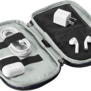 eagle creek Pack-It E-Tools Organizer Mini - Padded Easy-Access Travel Tech Organizer for Small Accessories - Internal Stretch Pockets - Internal Elastic Loops - Recycled Fabric - Storm Grey 8 eagle creek Pack-It E-Tools Organizer Mini - Padded Easy-Access Travel Tech Organizer for Small Accessories - Internal Stretch Pockets - Internal Elastic Loops - Recycled Fabric - Storm Grey - Image 4